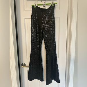 Anthropologies black sequin flare pants - size 8